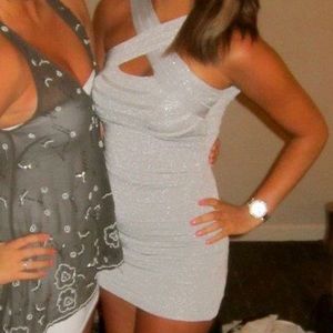 Silver Bebe bodycon dress